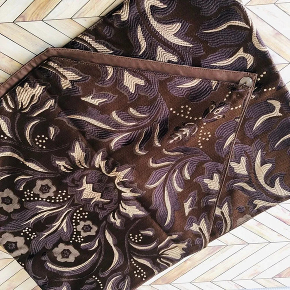 Dark Brown Tapestry Print Table Runner Moody Victorian Style - Picture 1 of 9